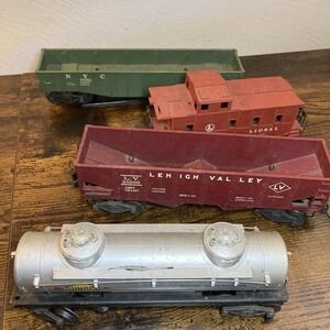 Lionel O Gauge Lot of Tenders‎ Caboose 6465 LV 25000 6257 NYC 6462 Sunoco Tanker